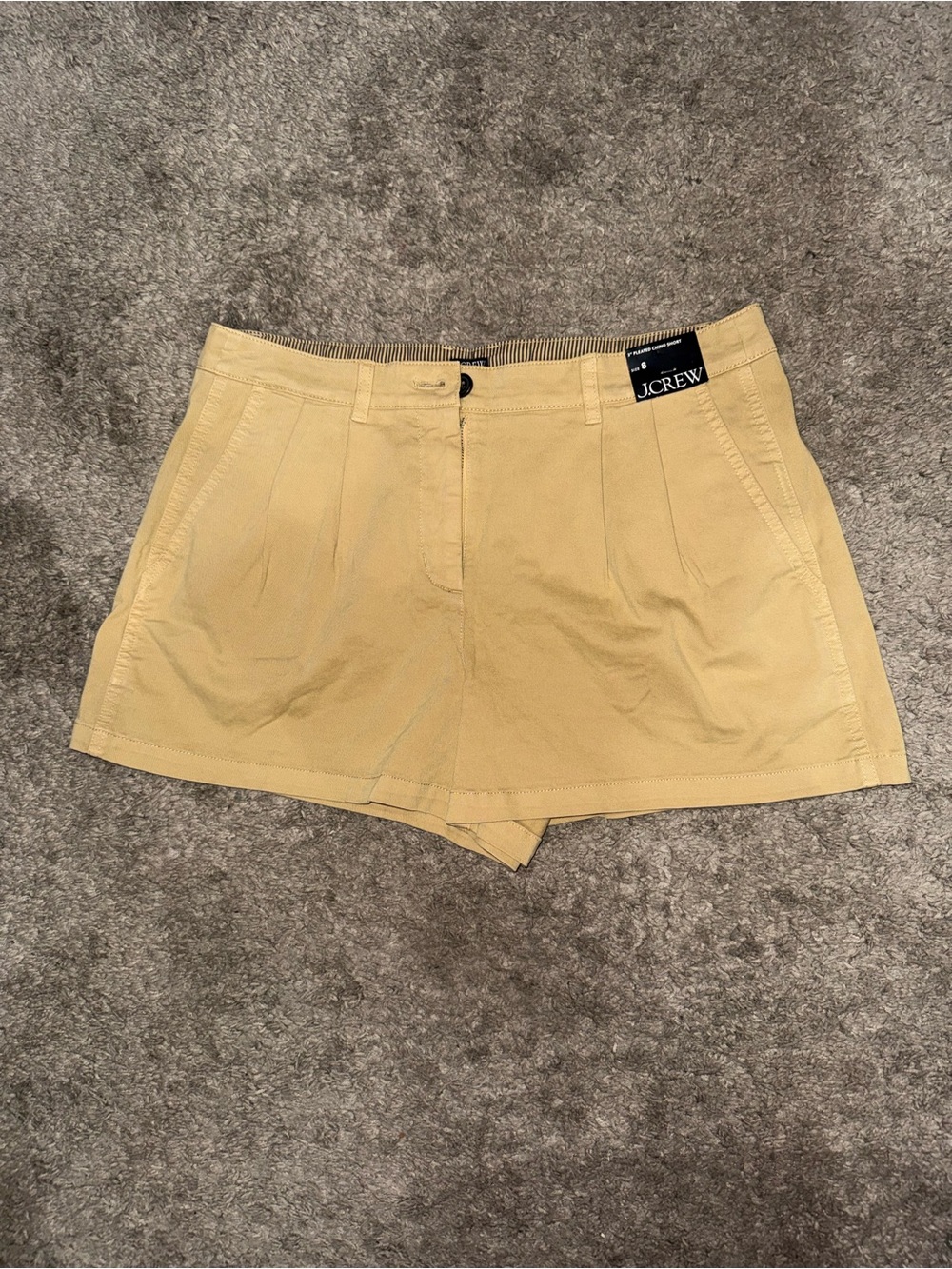 J. Crew Women's Chino khaki Cotton Pleated Shorts